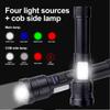 4 In 1 Zoomable Hunting Flashlight 30W 4000LM White+Green+Red+Blue 7 Modes Multi-color Outdoor Waterproof Type-C Charging Torch