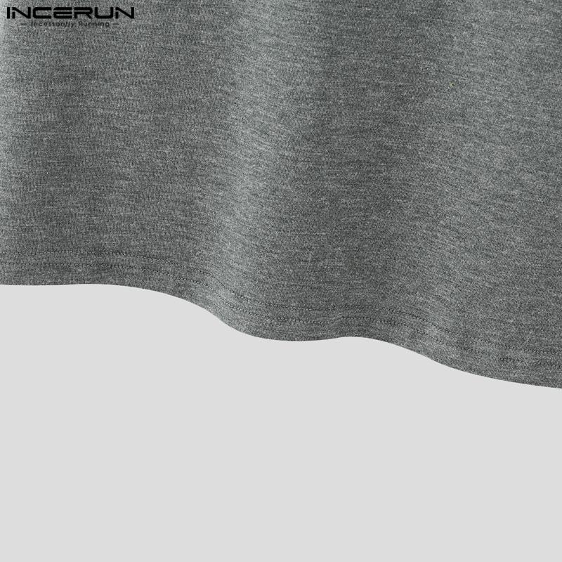 INCERUN Men Summer V Neck Sleeveless CasualThin Gym Sport Tank Tops