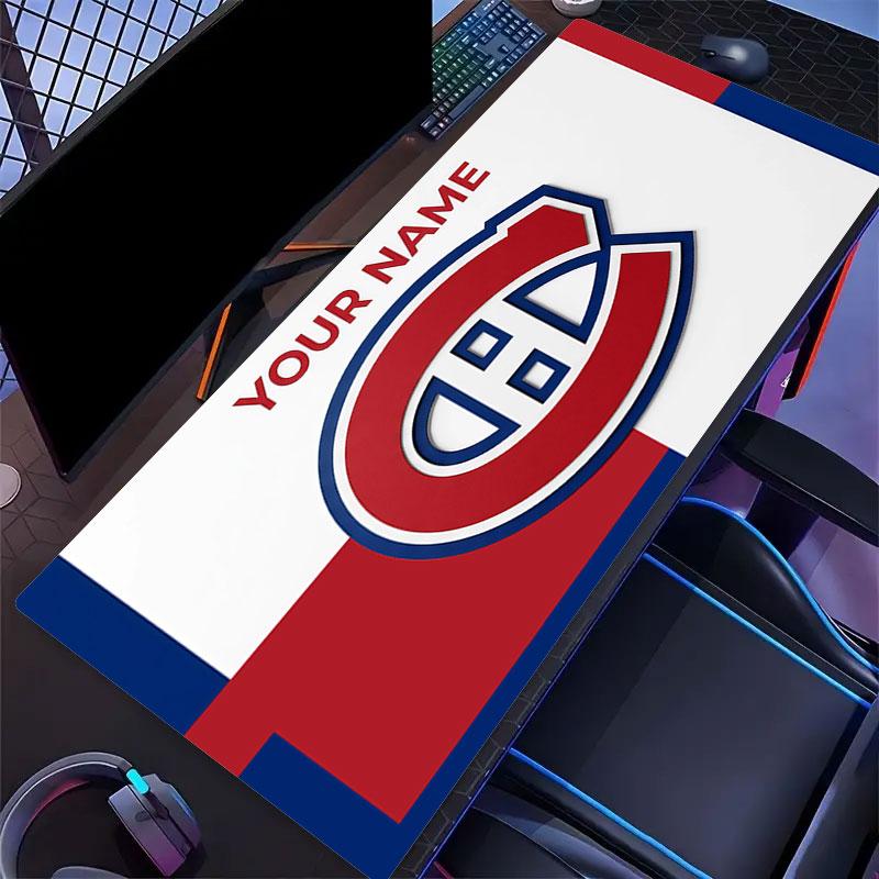 Custom Name,Montreal Canadiens Mouse Pad, Large Gaming Desk Mat, Non-slip XXL Mousepad for Laptop & Tablet, Mini PC Playmat with Stitched Edges