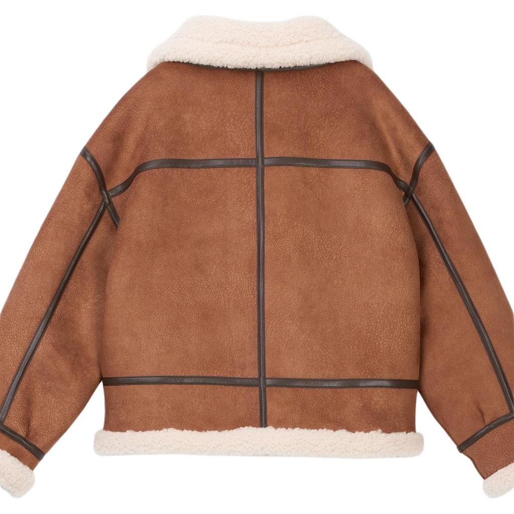 Levis FW24 Серия Performance Warm Fleece Куртка с регулируемым воротником на пряжке и молнии, с длинным рукавом, женская куртка, карамель 002Q0-0000