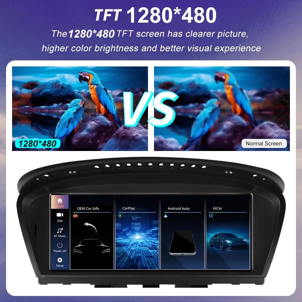 8,8-дюймовый экран беспроводной CarPlay Android автомобильный стерео для BMW 3 5 серии CIC E60/E61/E90/E91/E92/E93 2009-2010 автомобильный радиоприемник