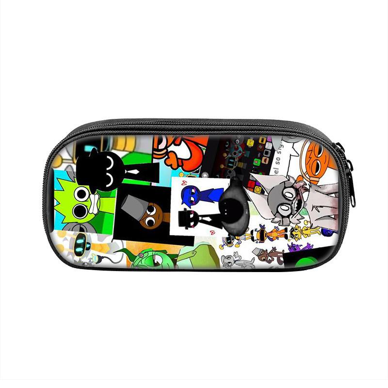 Sprunki Game Character Print Student Single Layer Stationery Storage Bag For Students And Office Supplies