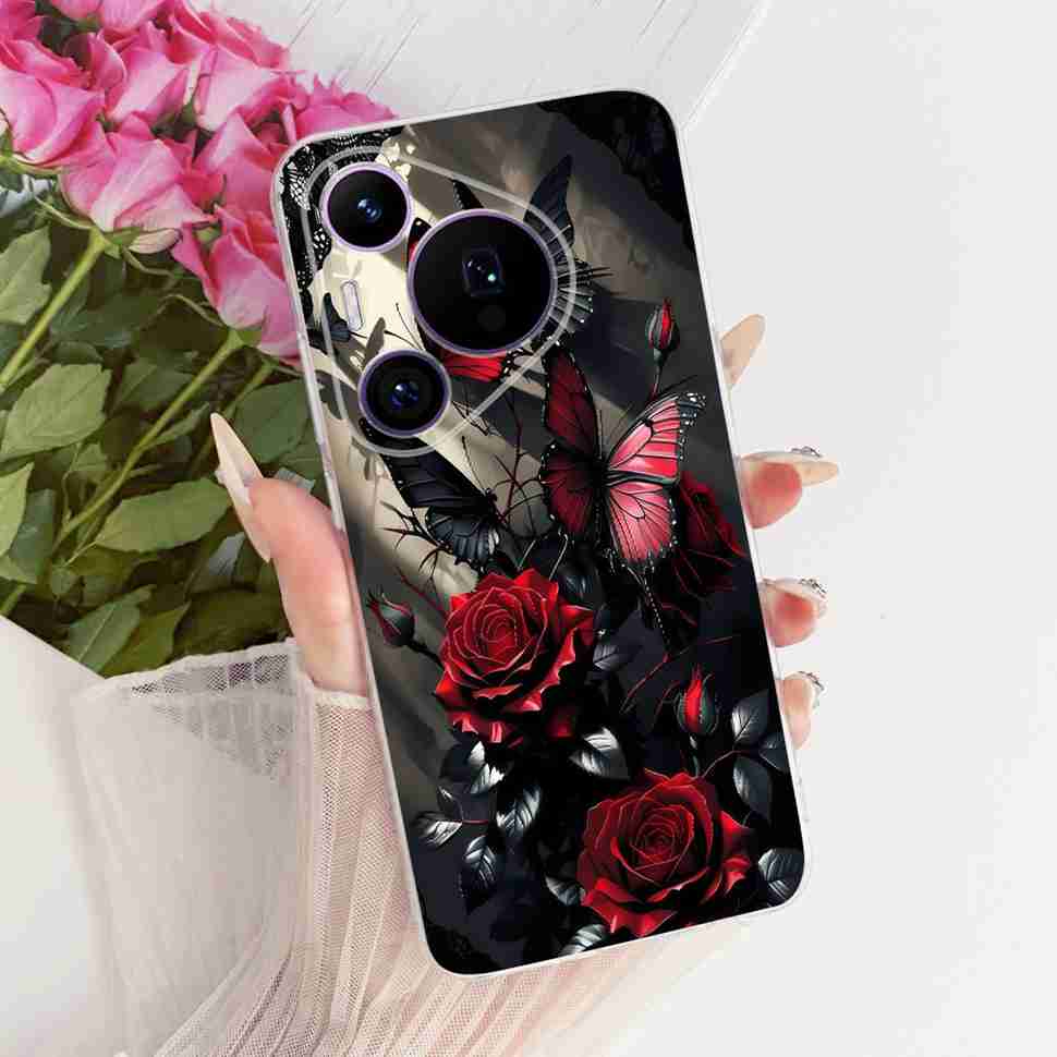 For Huawei Pura 70 Pro HBN-LX9 Case Luxurious Pattern Butterfly TPU Back Cover For Pura 70Pro+ 70 Pro Plus HBN-AL10 Phone Shell