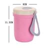 Wheat Straw Soup Cup Heart Shaped Lid with Handle Portable Breakfast Cup for Student Office Home Use BPA Free