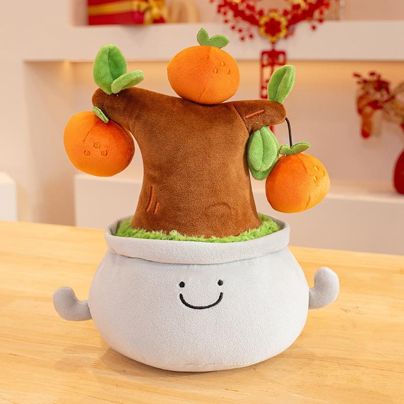 Creative Design Wealth Tree Green Plants Buddhist Iron and Strong Jili Potted Supple-touch Doll Car-mounted Symbols of Gifts for The Latest