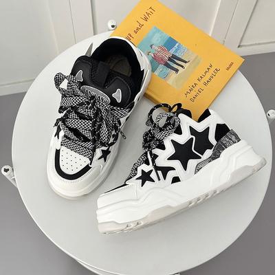 Женские кроссовки на платформе, дизайн со звездами, повседневные на шнуровке, спортивная обувь, удобные кроссовки, обувь для бега на открытом воздухе, теннисные туфли, парные 36-44