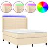 Maison Exclusive - Sommier à lattes de lit matelas et LED Crème 140x200 cm Tissu