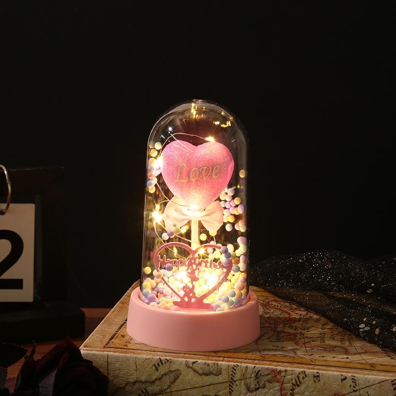 Eternal Galaxy Rose Rose With Lights  Led Valentine Day Gift Couple Girlfriend New Year Heart Gift Creative Wedding Decor