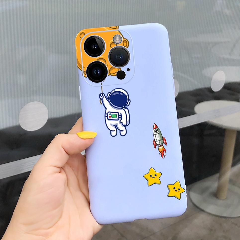 Cases For iPhone 14 Pro Max Case Apple iPhone 14 Pro 14Plus Astronaut Dragon Cool Style Back Cover Matte Ultra Soft Sikilly Capa
