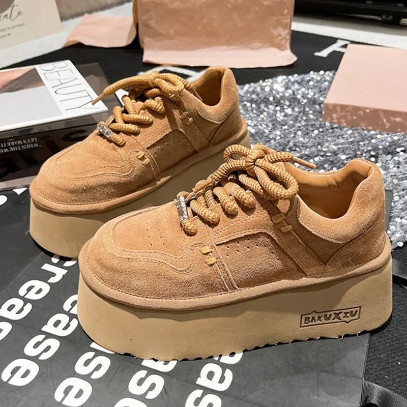 Женские кроссовки на платформе, повседневные ботильоны на плоской подошве, женская модная спортивная обувь 2024 года, зимние новые туфли-лоферы, Mujer Zapatillas