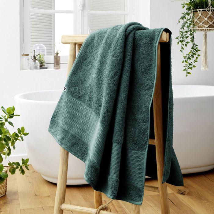 Drap de bain "Garance" 90 x 150 cm / 100% Coton Bio / 600 gr/m² l'Effet Papillon - Garance Emeraude