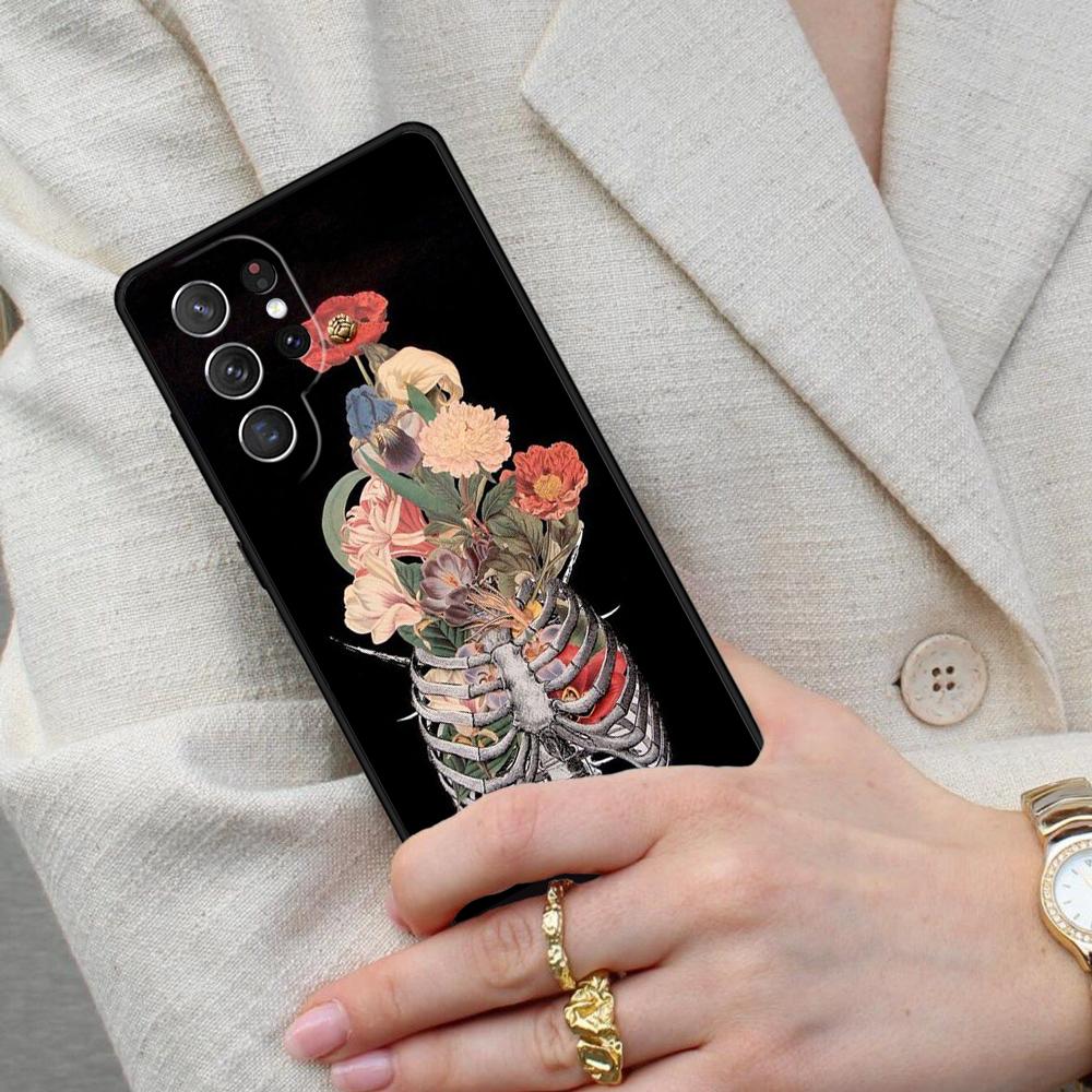 HUMAN ANATOMY heart flower Cell Phone Case for Samsung Galaxy S26 Ultra S25 S24 S23 S22 S21 S20 Note10 Cover