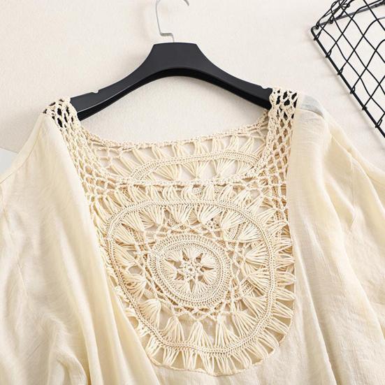 Женский летний купальник, повседневный, с открытыми плечами, с кисточками, пляжный халат, свободный, прозрачный, бикини, накидка для пляжа, бассейна, загара