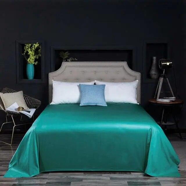40 однотонных простынь из 100% египетского хлопка, атласное покрывало, длинное штапельное хлопковое наматрасник, белое, фиолетовое, желтое, постельное белье