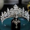 DIEZI Барокко Винтажный Королевский Хрустальный Подвеска Капля Воды Корона Свадебная Элегантные Жемчужные Тиары Диадема Девичьи Свадебные Вечеринки Повязки на Голову Высокое Качество