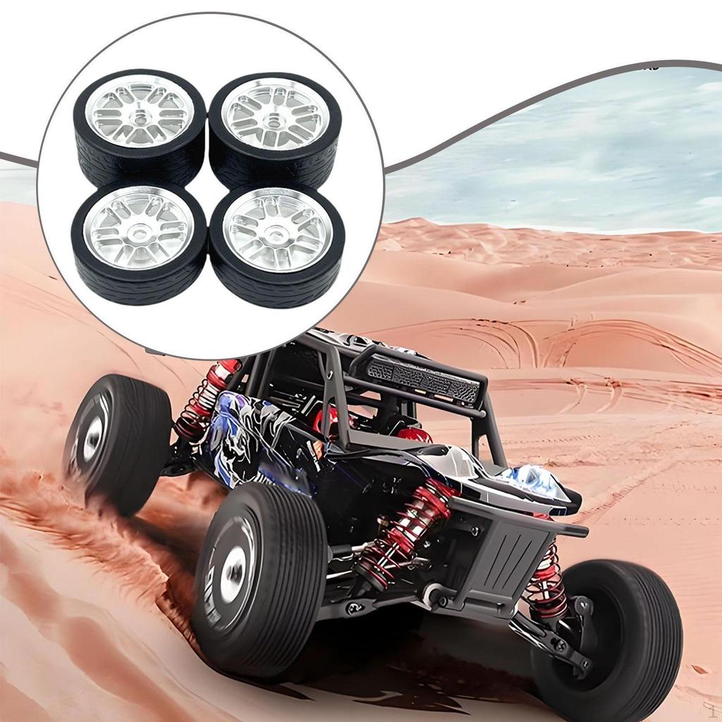 4 Heavy Duty Aluminum RC Replacement Tires for Micro-B 1/24 244016