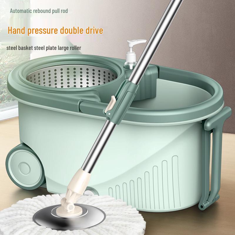 Hands-Free Spin-Dry Rotating Mop and Bucket Set
