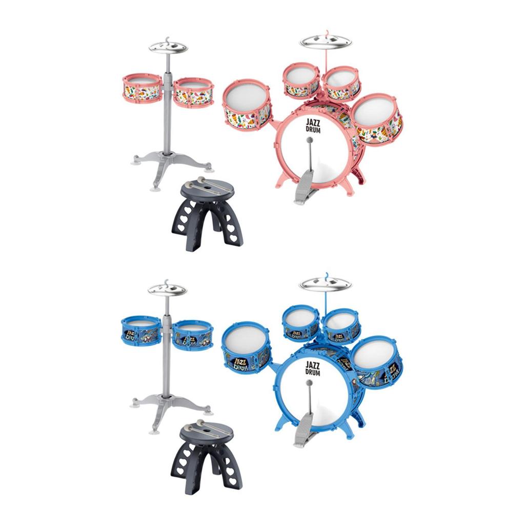 Battery Set for Children, Percussion Set, Musical Toy with 2 Cymbals, Celebration, Show on