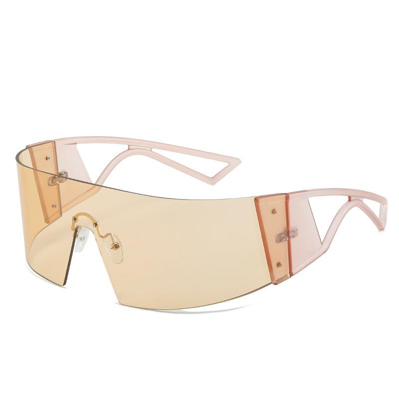 Fashion High Quality Futuristic Cool Sunglasses Personalized UV 400 Frameless One Piece Windproof Sunglasses for Women Men