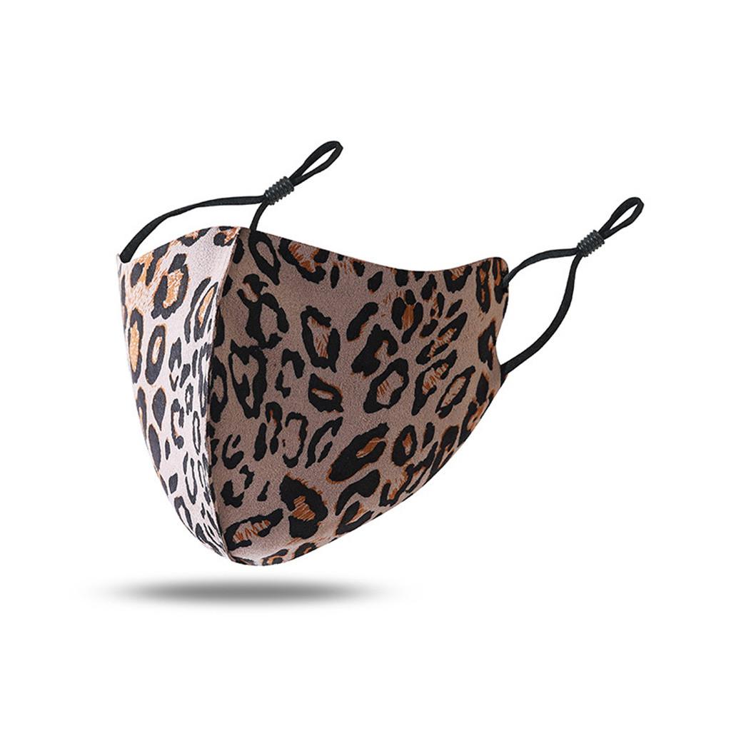 Взрослая женская маска для лица с леопардовым принтом Safet Ultraviolet Protective Face Mask