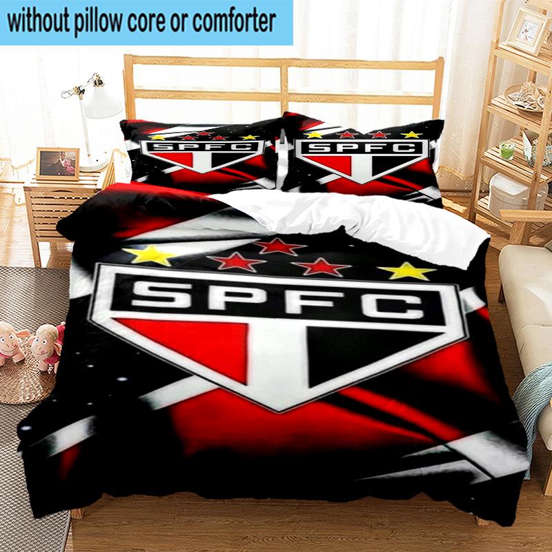 3pcs Spfc Team Crest Design Printed Bedding Set Duvet Cover Closure Includes 1 Duvet Cover & 2 Pillowcases Bedding Sets Home Decor Gifts