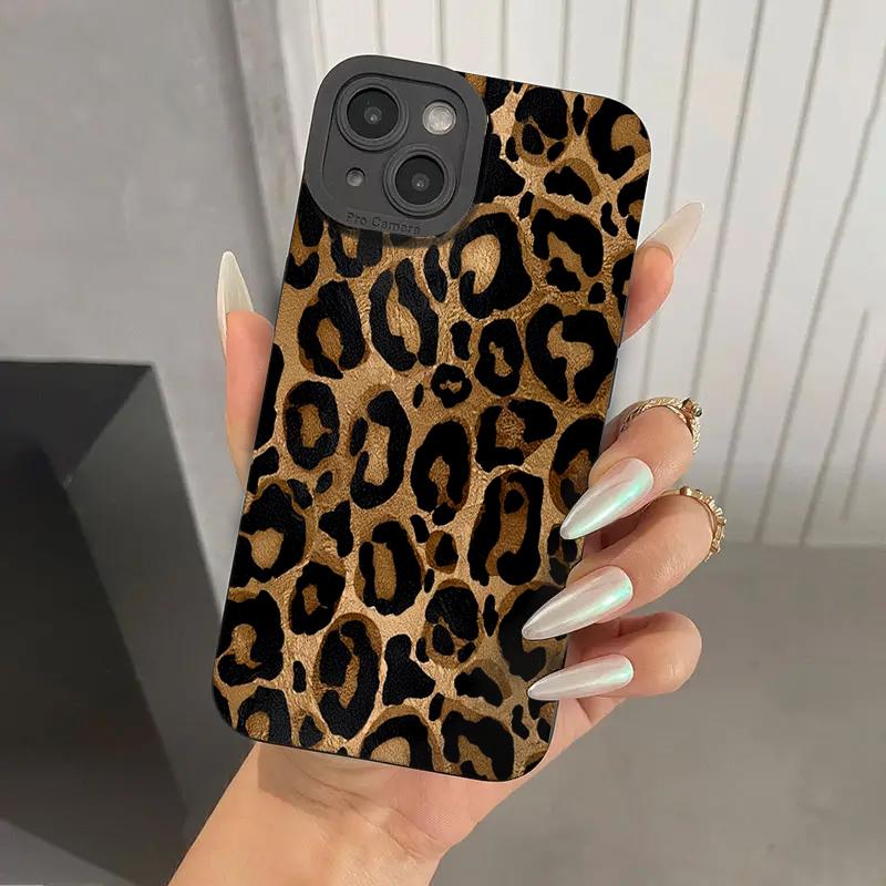 Leopard Print Pattern Phone Case For 15 Cases iPhone 14 13 12 11 16 Pro Max XS X XR 7 8 Plus SE 2 Shockproof Bumper Cover