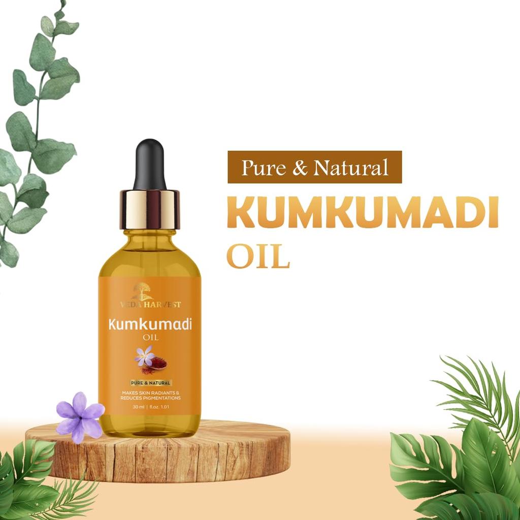 Kumkumadi oil/Kumkumadi Tailam for Glowing Skin | Brighten Skin | Acne and Pimples | Dark Spots and Pigmentation Corrector | No Side Effects | 30ml