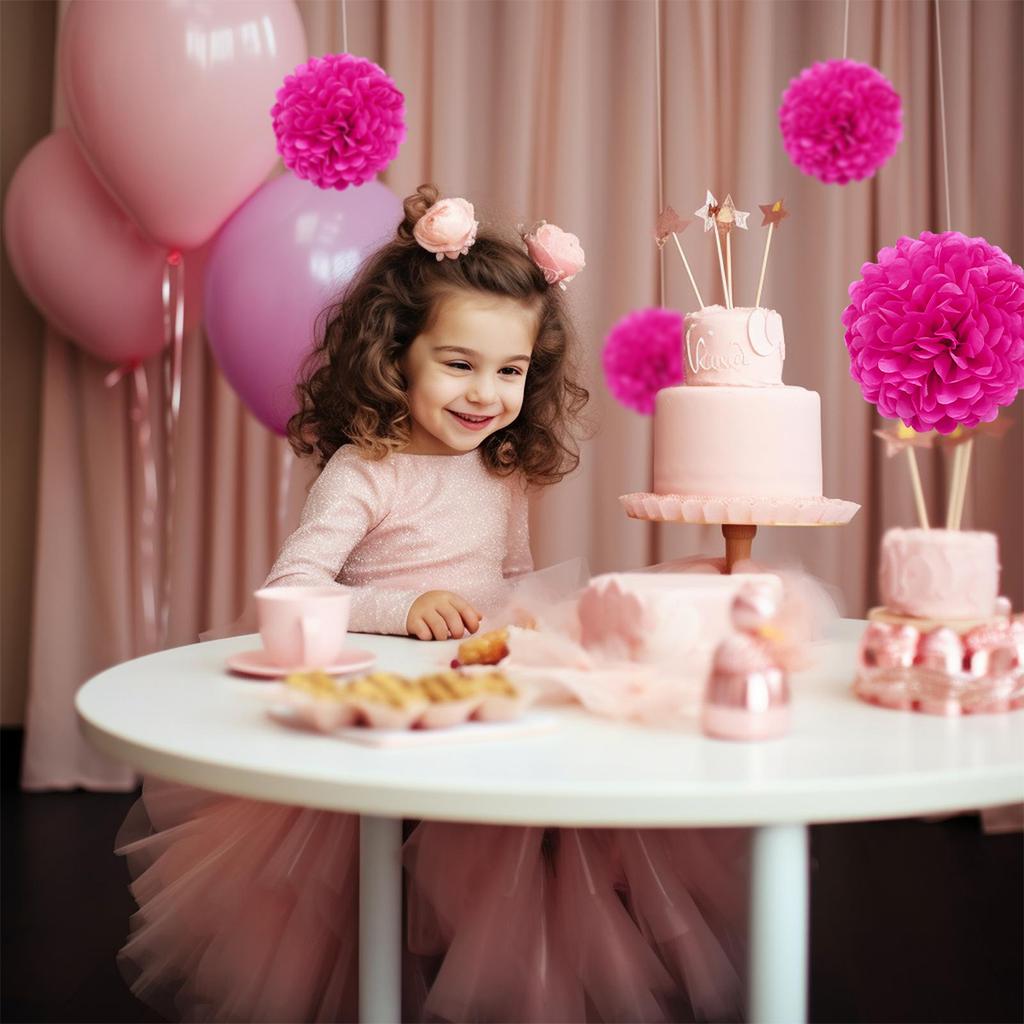 1 шт. Набор 7,8-дюймовых розово-красных бумажных цветов, украшения из помпонов, бумажные цветы для вечеринки по случаю дня рождения, подвесные цветы