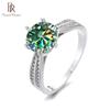 BagueRingen 1.0ct Round 18K White Gold Plated 100% 925 Silver Moissanite Ring Diamond Test Passed Jewelry Woman Girl Gift