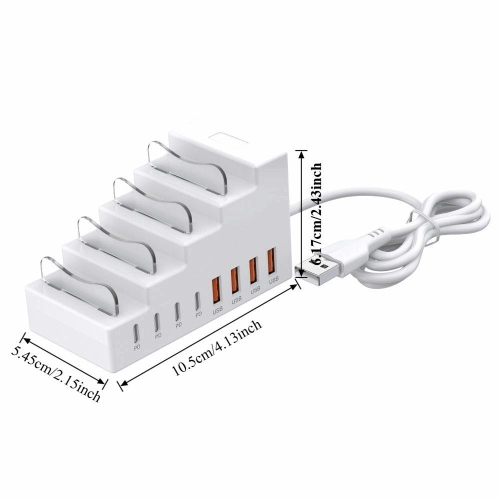 66W Power Socket Bracket Charger 4USB Ports 4Type C Ports USB Type C Charger PD Fast Charging 8Ports Socket