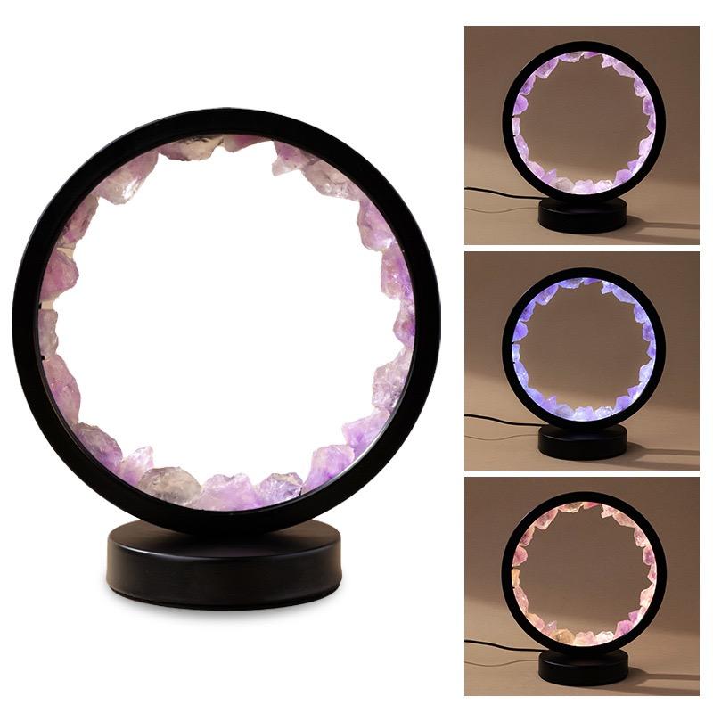 Natural Amethyst Crystal Lamp USB LED 3 Color Dimmable No Flicker Night Light StrongHorse Luxury Home Decor Artistic Gift