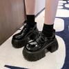 Fashion Women Platform Loafers Shoes 8.5CM High Heels Lace-up Pumps NEW 2025 Trend Spring Leather Chunky Sneakers Outdoor Walking Pumps