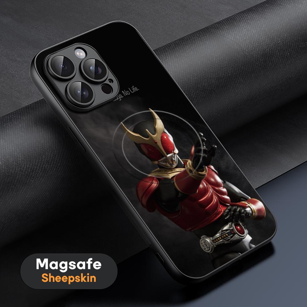 K-Ka-men R-Ri-der пинок KuugA Чехол для телефона Для iPhone 17 16 15 14 13 12 11 Plus Pro Max Высококачественный Роскошный Magsafe Овечья кожа