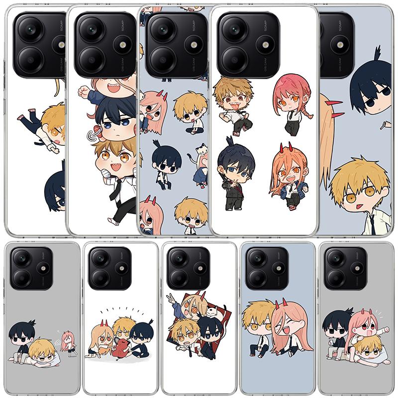 Милый Чехол для Телефона с Chainsaw Man Для Xiaomi Redmi Note 15 14 14S 13 12S 12 Pro Plus 11S 11 11T 11E 10S 10 + Мягкая Задняя Крышка из ТПУ R