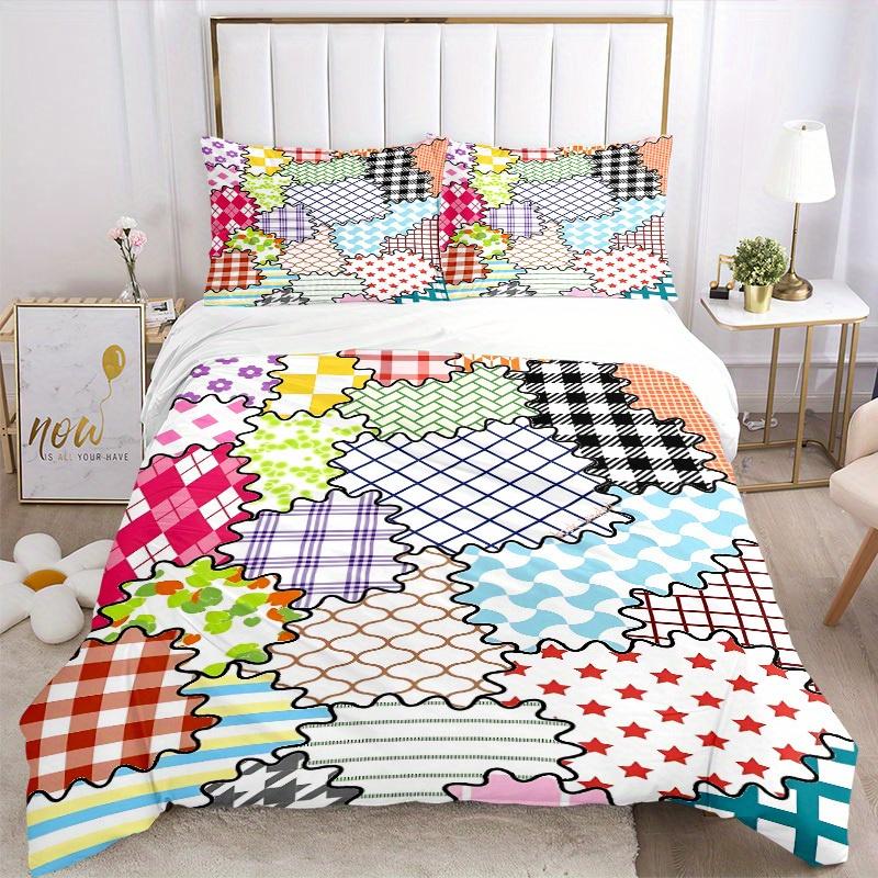 3pcs Textile Patterns Bedding Set, Breathable and Soft, Suitable for Bedroom Decor (1*Duvet Cover + 1/2*Pillowcases, No Core) yy250821139
