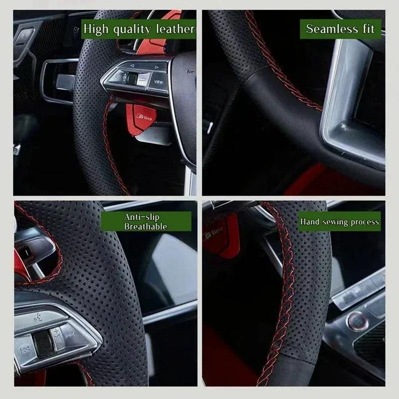 Car Steering Wheel Cover Microfiber Leather For Honda Civic 10 2016- CRV 2017- Steering Wheel Braid Car Accessory