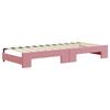 Pull Out Daybed with Drawers Pink 80x200 cm Velvet