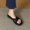 2024 Summer New Platform Slippers Women's Round Head Open-toed Outer Wear Casual and Comfortable One-word Sandals Women