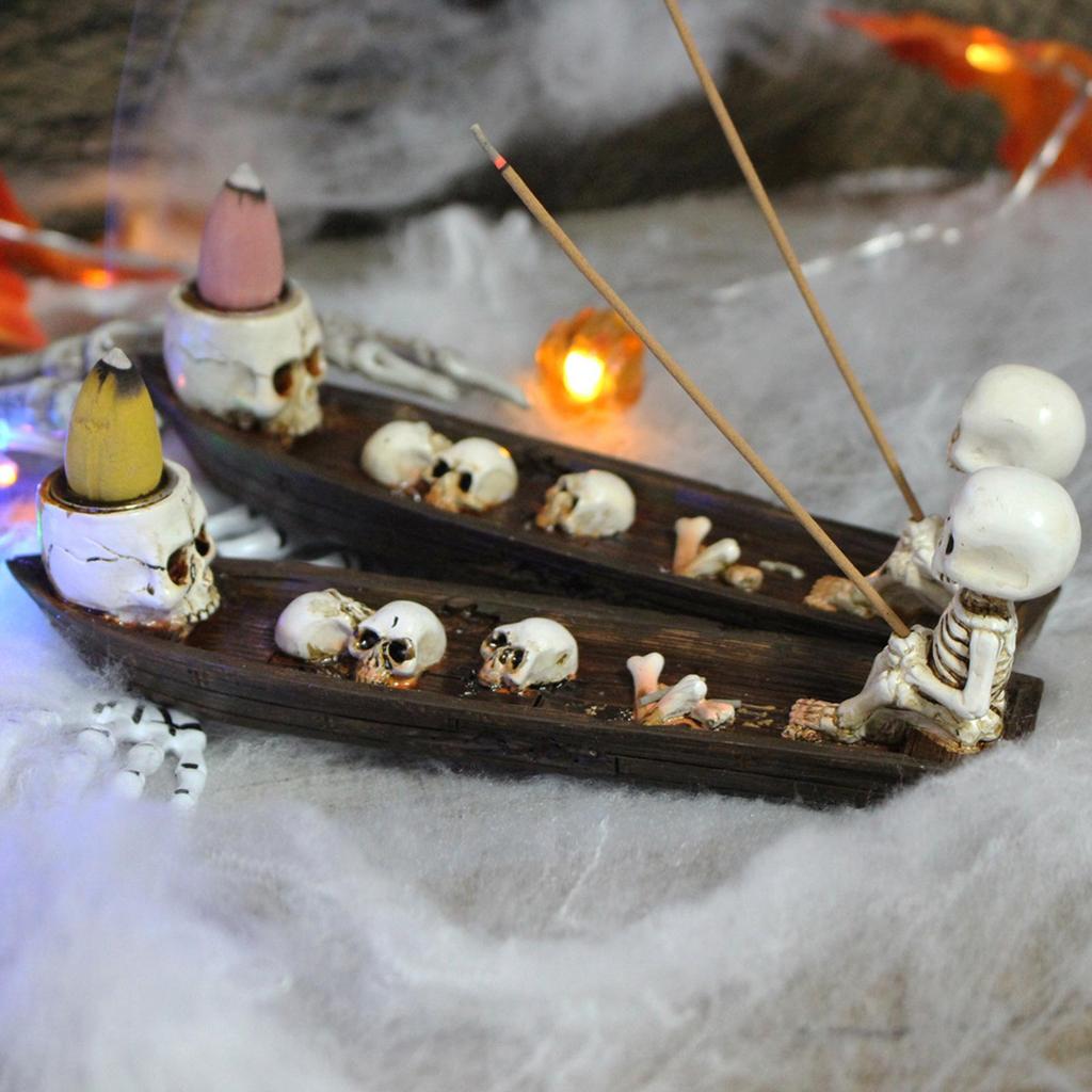 Ship Incense Burner Desktop Ornament Collectible Decorative Stick Holder Figurine for