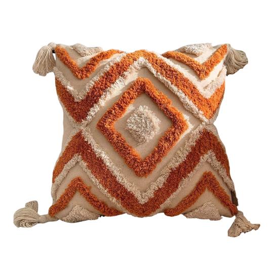 Вышитая наволочка, вышитая наволочка с кисточками, декоративная подушка из хлопка и льна