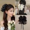 Elegant Princess Hairpin: Mesh Bow Ribbon Clip for a High-End Look