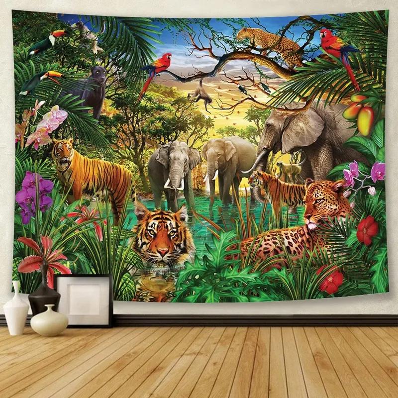 Лесной зверь Тигр Декоративный гобелен Офис Гостиная Декор Домашний Настенный Гобелен