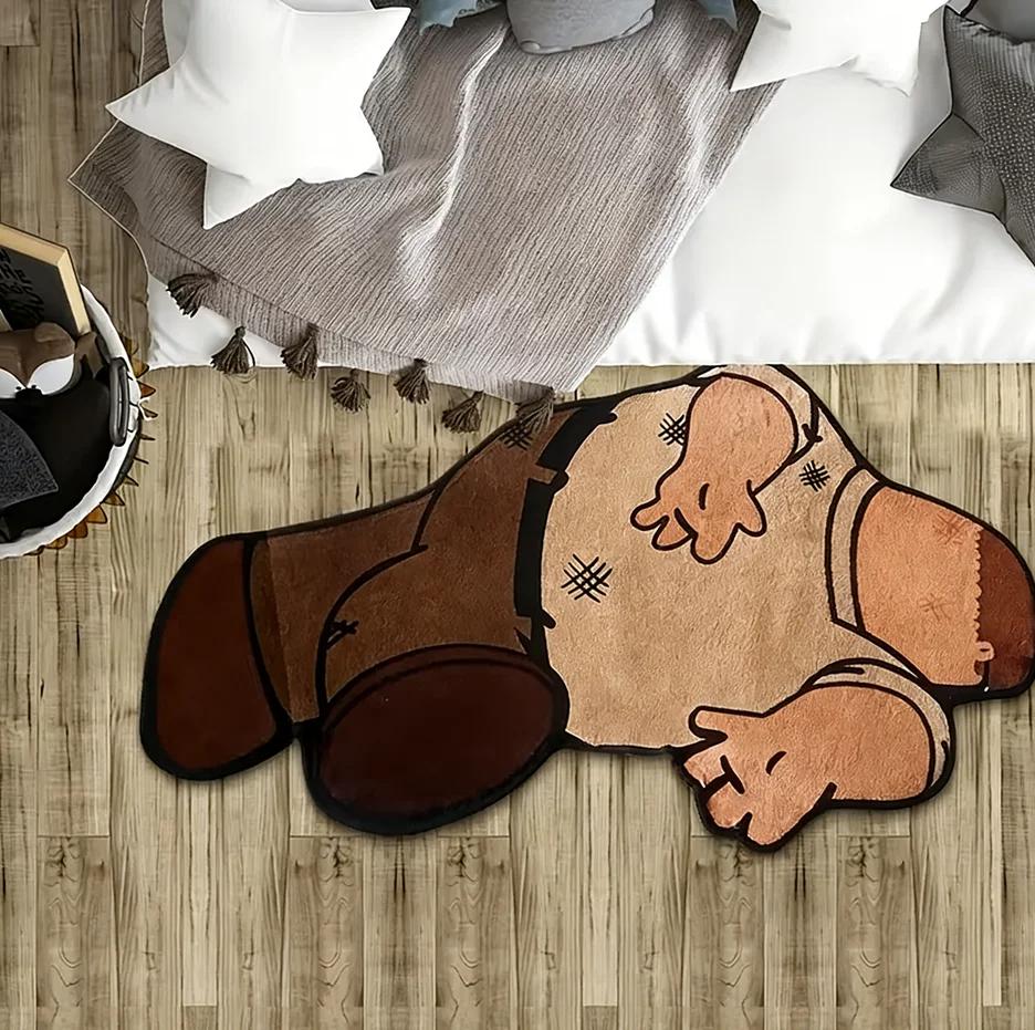 VIKAMA Fashion Cartoon Character Carpet Room Decoration Bedroom Bedside Rug Balcony Corridor Entrance Floor Mat Home Decoration