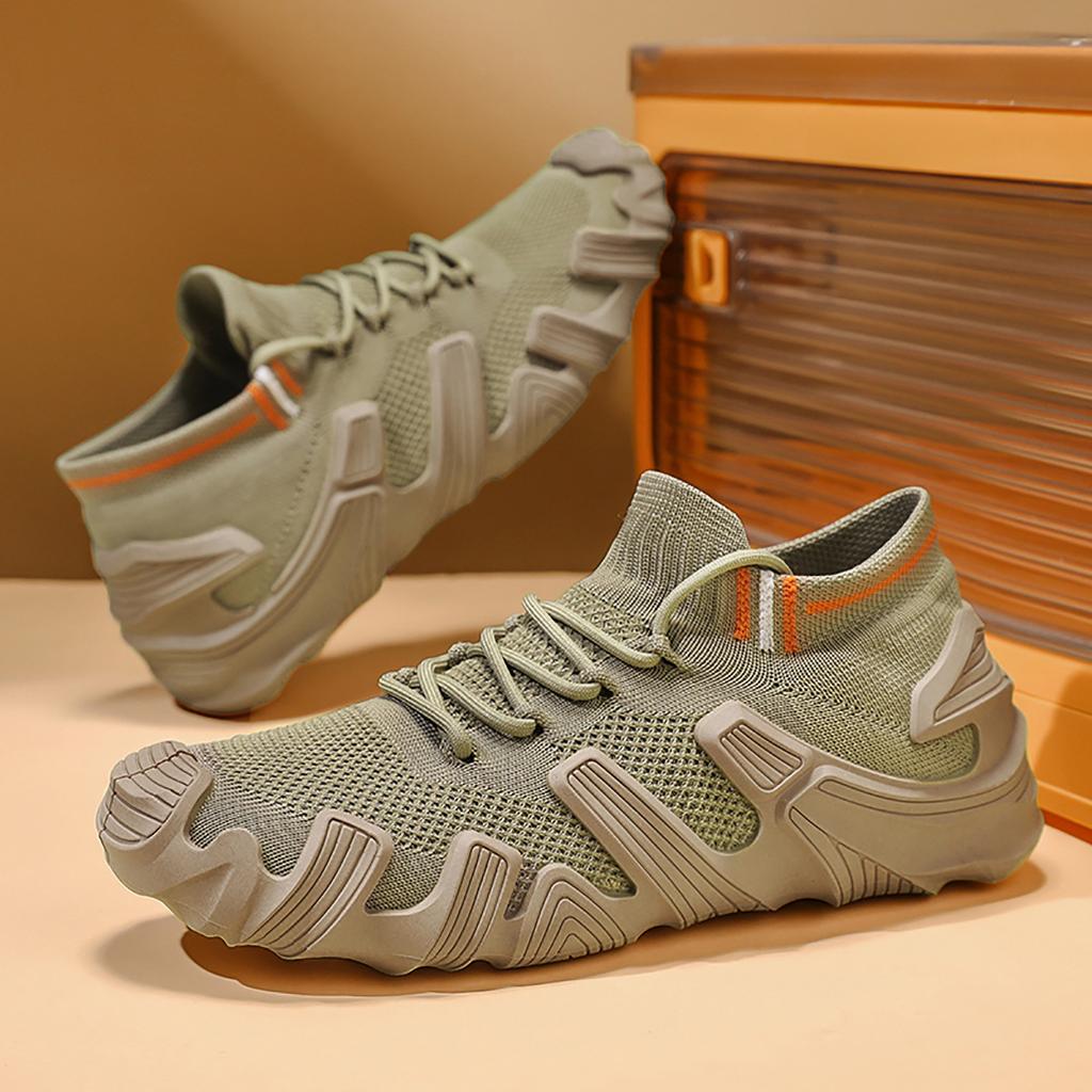 Men's Shoes New Casual Shoes Octopus Flying Woven Shoes Socks Shoes One Pedal Lazy Shoes Platform Fashion Sports Shoes