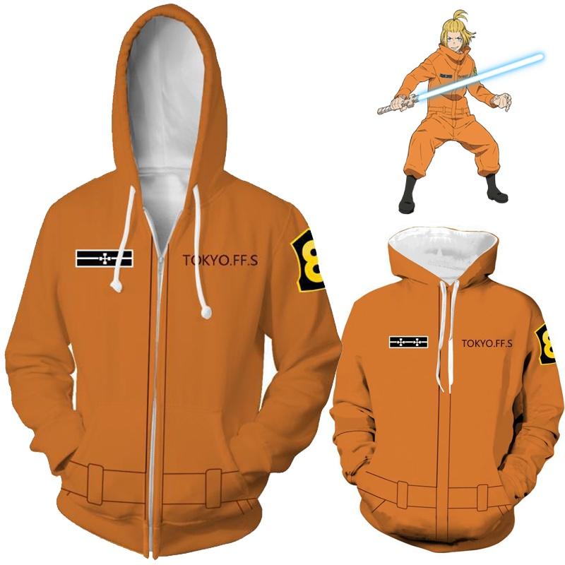 Уникальные аниме Толстовки на молнии с капюшоном для мужчин Уютный пуловер Костюм для косплея