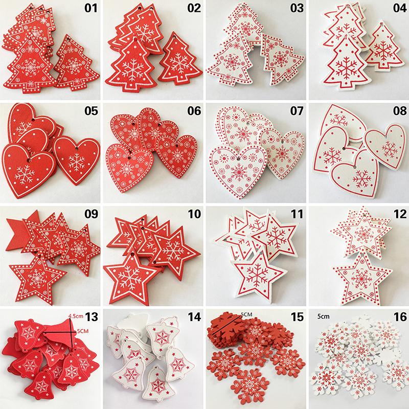 10 шт./компл. натуральные деревянные рождественские украшения, подвесные подвески, детские игрушки, снежный лось, рождественская елка