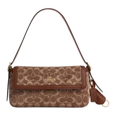 Сумка через плечо Etta 25 Classic Monogram из ткани, средняя, женская, светло-хаки, винтажно-коричневая CCV65-IMYN0