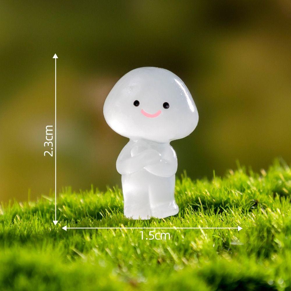 Glow In Dark Luminous Small People Figurines Cartoon Little Man Statue  Fairy Garden Decorations