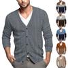 Мужская повседневная однобортная модная куртка-кардиган с длинными рукавами на пуговицах