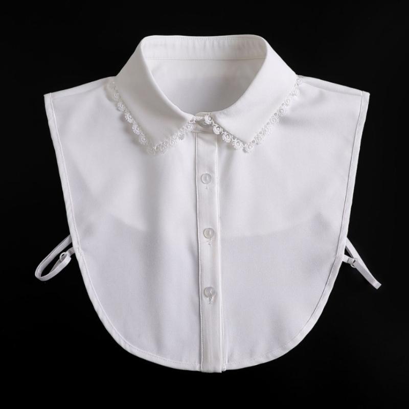 Woman Shirt False Collar Embroidery Lace Faux Col Half Shirt Blouse Fake Collars Sweater Shirt Detachable Collars Accessories